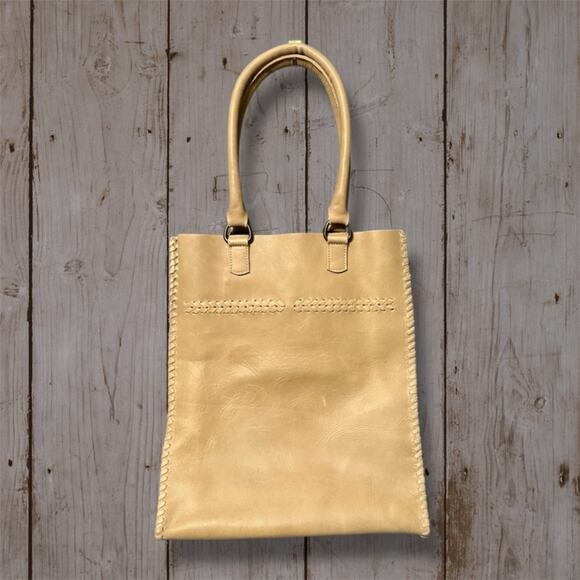 Oak River Company Tan Leather Women's Bag large shoulder tote purse bohemian - Picture 2 of 15